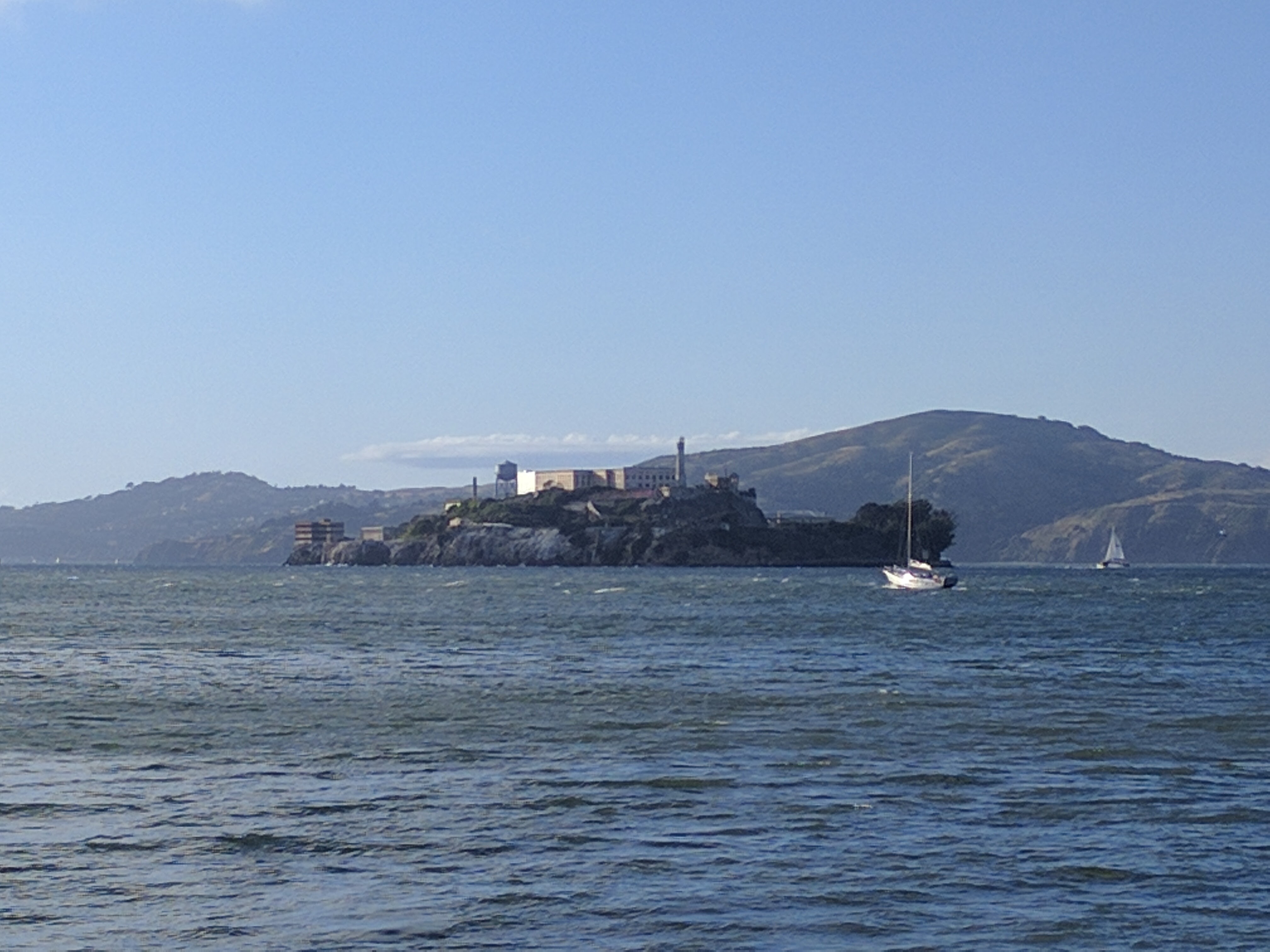 Zoomed in Alcatraz view from the docks